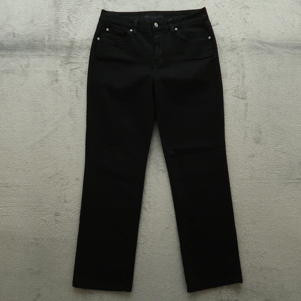 MiracleBody Jeans Women's Size 10 Black Mid-Rise Straight Denim 30" Inseam